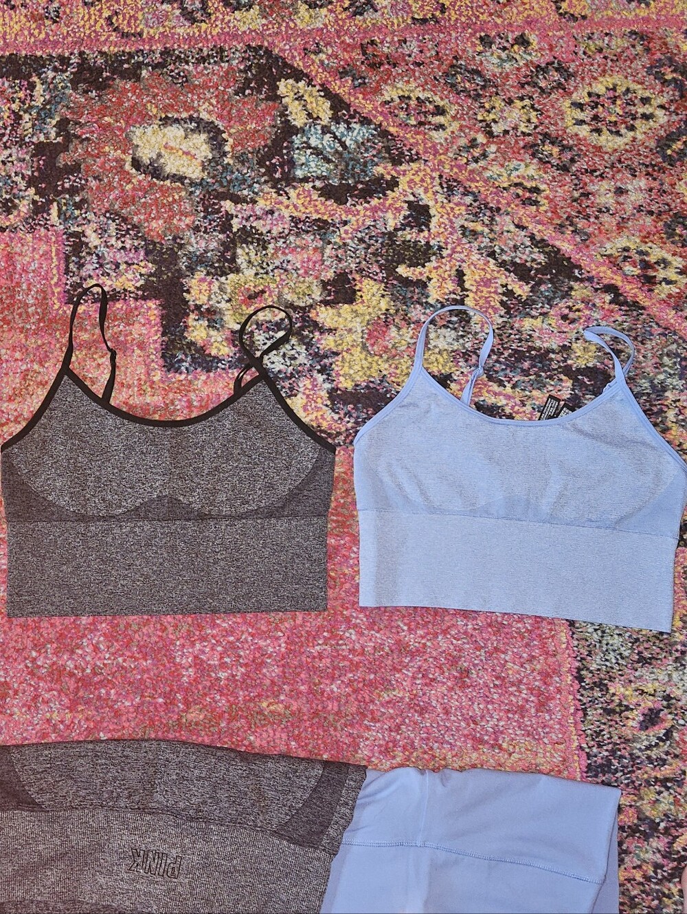 2 SETS! Pink Victoria's Secret Active Sets Leggings & Sports Bra Size LARGE - Picture 2 of 7